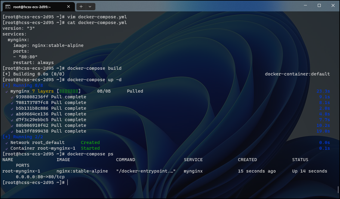 华为云云耀云服务器L实例评测｜基于云耀云服务器在Docker上部署nginx服务