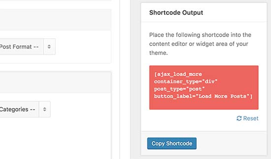 Shortcode output