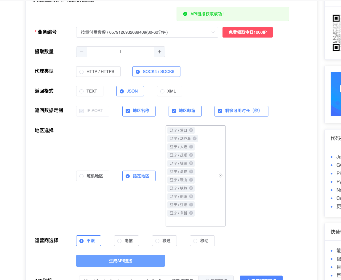 巨量IP参数设置