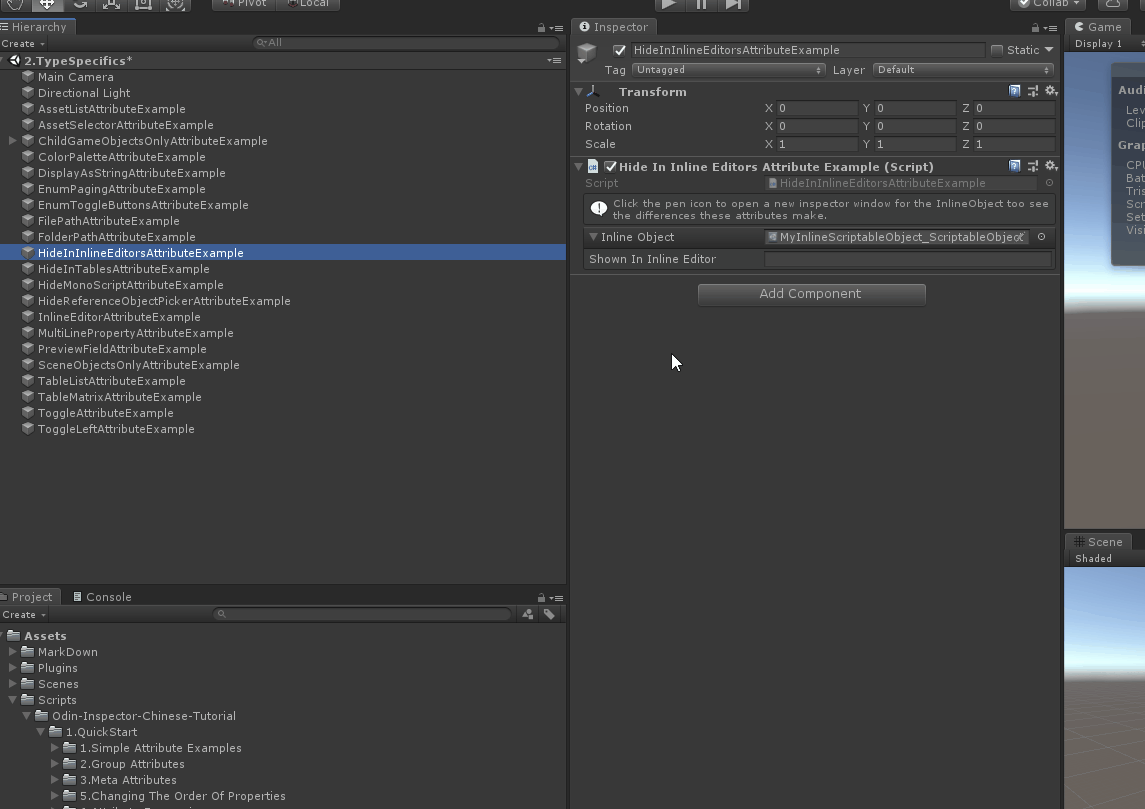 Hide In Attribute for Unity with Odin Inspector