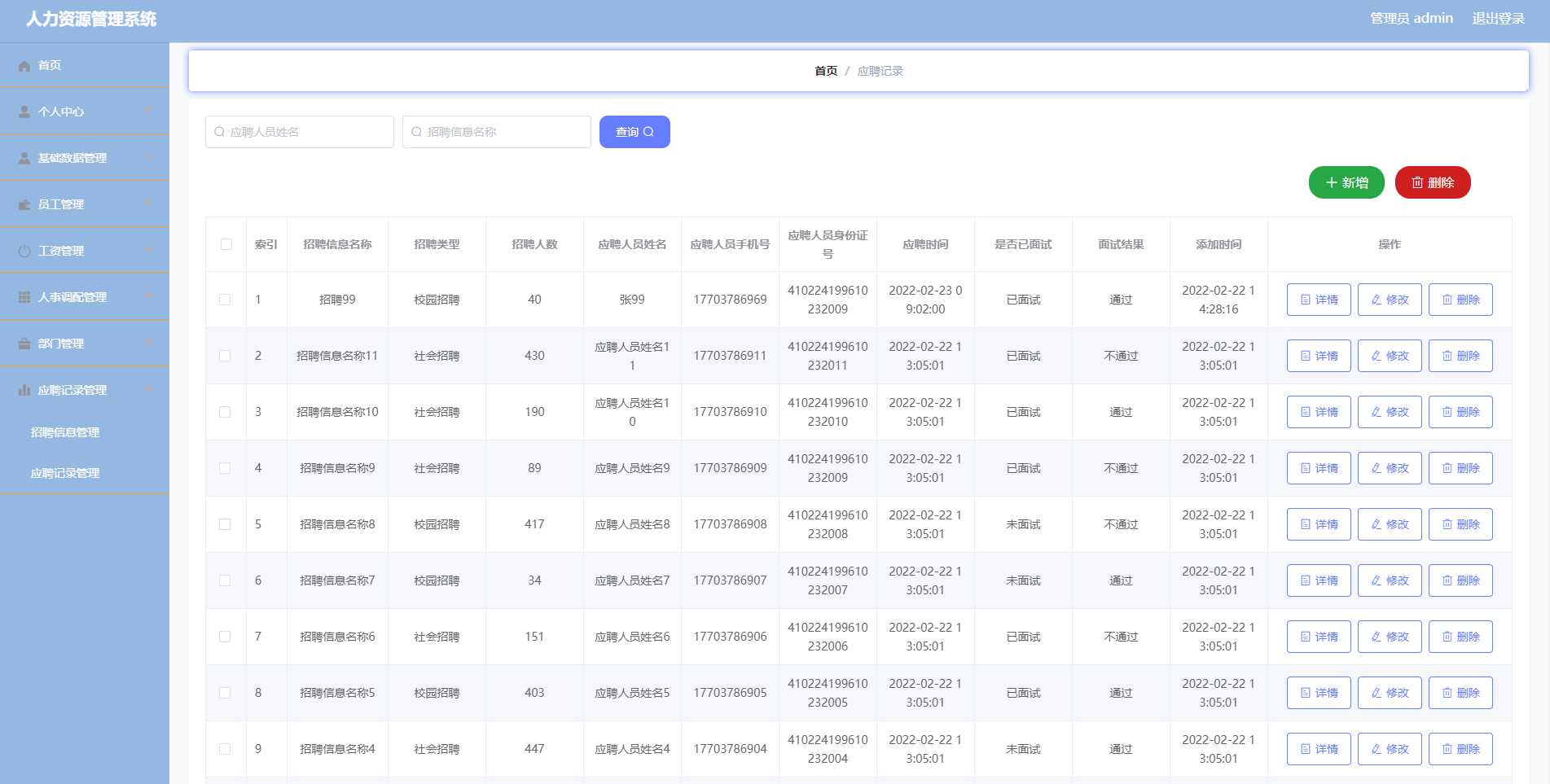 springboot151基于web的人力资源管理系统的设计与实现