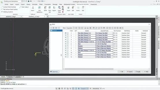 SOLIDWORKS 2024明细表