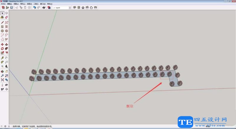 草图大师sketchup道路怎么快速种树?