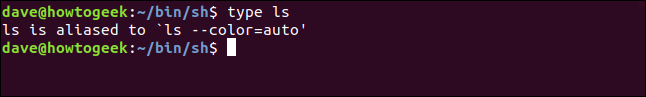 type ls in a terminal window