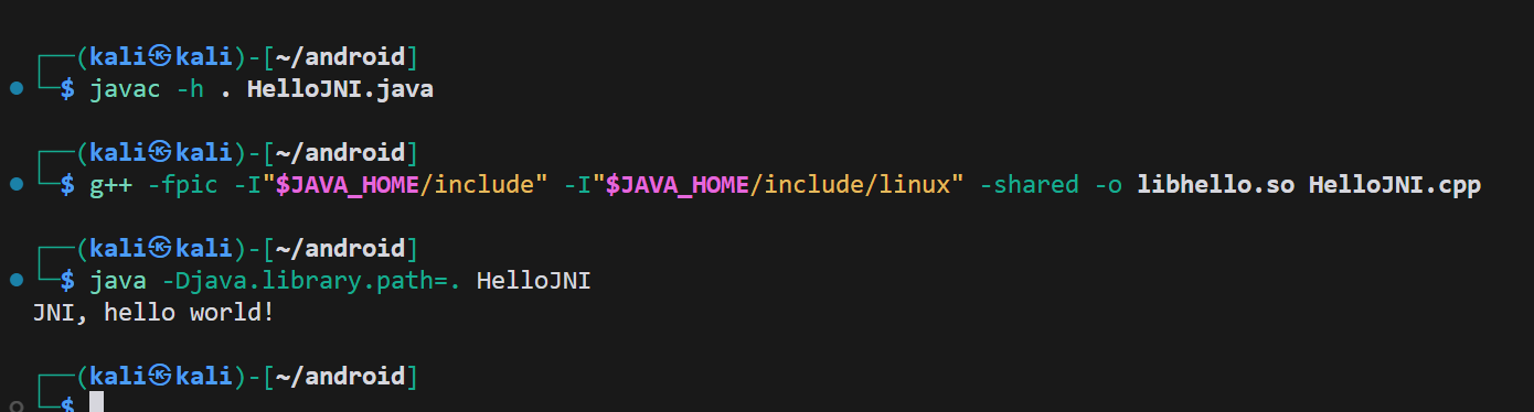 【JNI】hello world