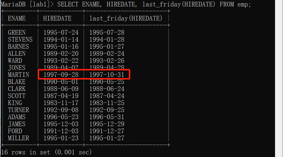 周五怎么表示 mysql_完美起航-MySQL找每个月最后一个星期五--函数定义与使用