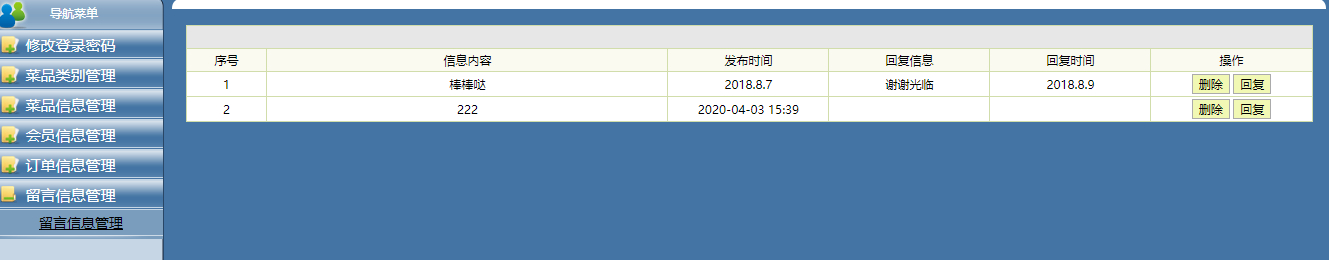 管理员-留言信息管理