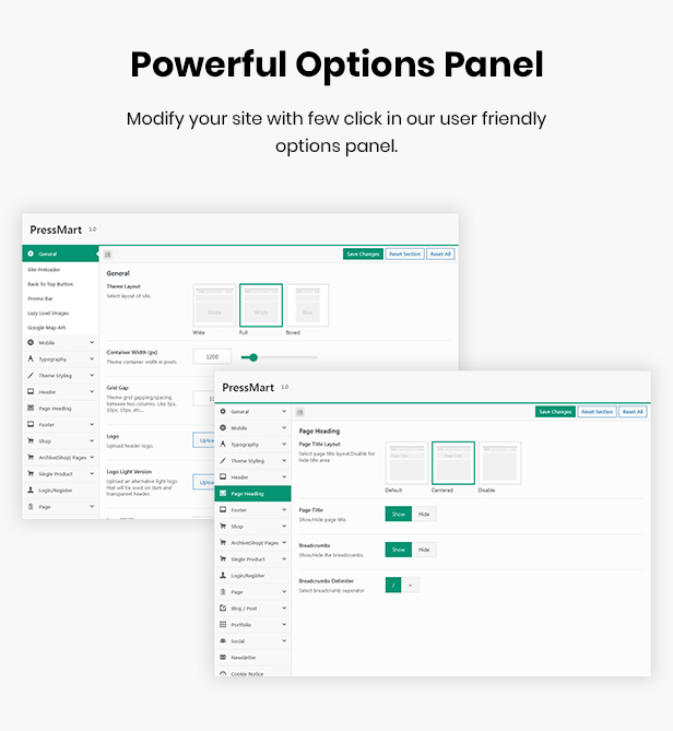 PressMart Powerfull Theme Options