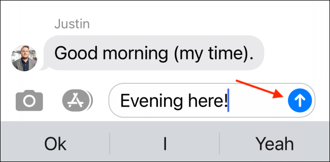 tap send after writing your message