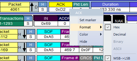 MSB->LSB