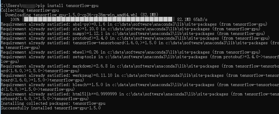 win10+cuda9.0+cuDNN 7.0+Tensorflow1.5（GPU）安装