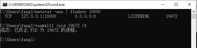 1.1.2 win终端击杀进程