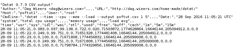 Export From dstat to Csv