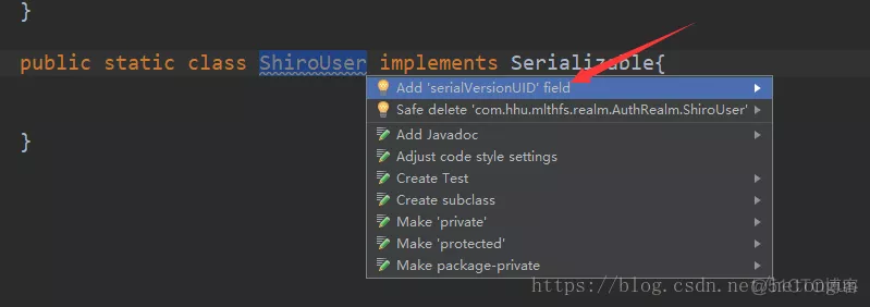 IDEA怎么自动生成serialVersionUID