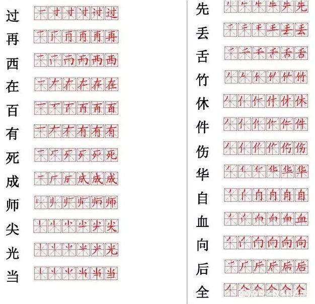24个笔画顺序表语文老师整理560个小学常用汉字笔画笔顺表小学阶段多
