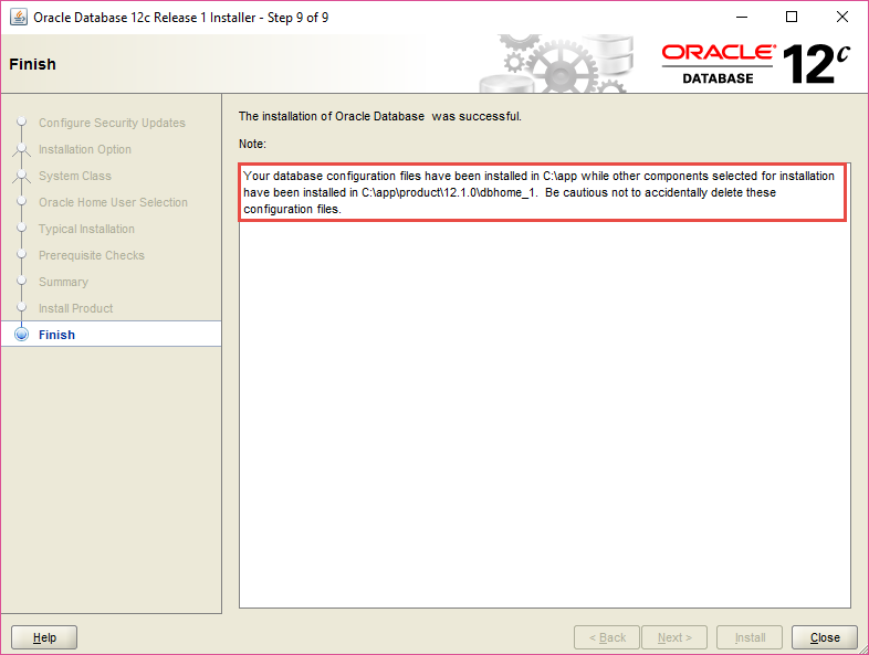 安装 Oracle 数据库 - 步骤 9