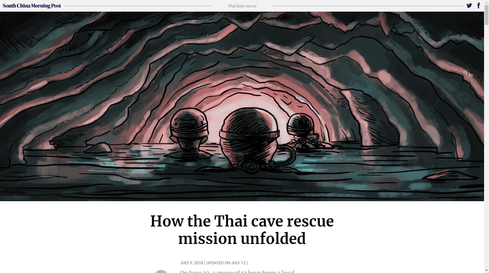 Scrolling through a South China Morning post story about the Thai cave rescue mission.