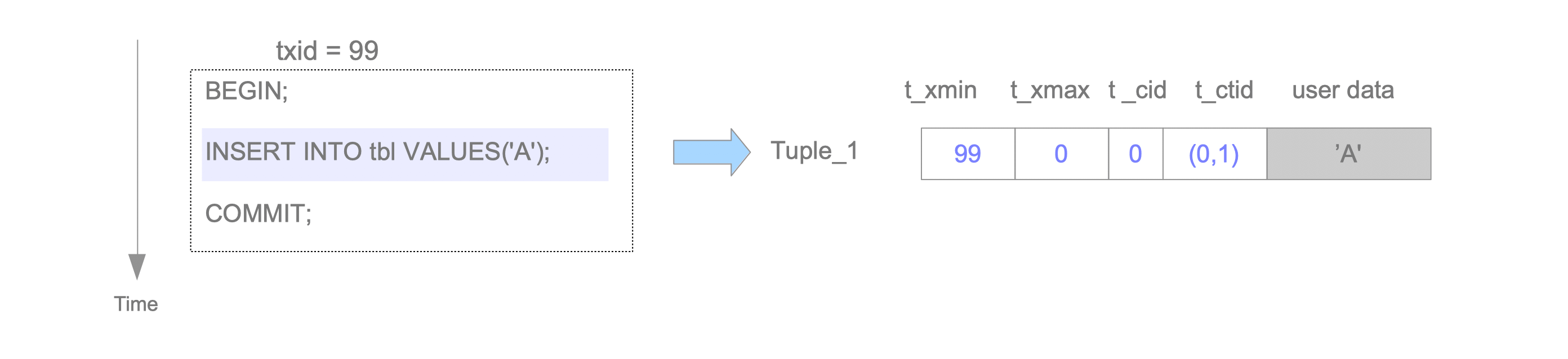 Fig. 5.4. Tuple insertion.