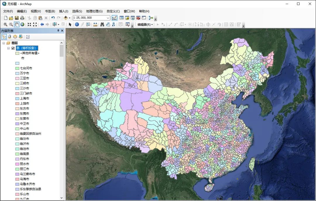 中国标准地图如何与卫星影像叠加