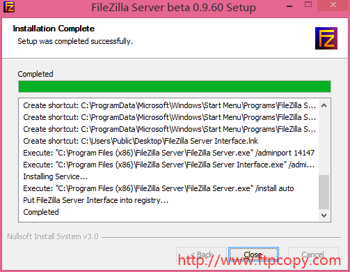 FileZilla Server安装