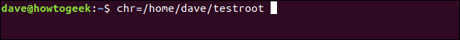 chr=/home/dave/testroot in a terminal window