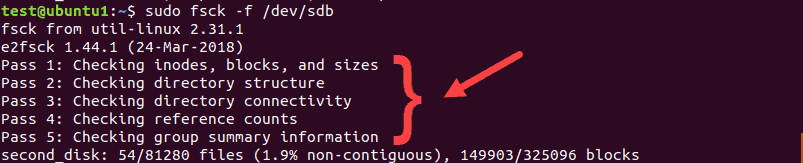 Force the fsck tool to do a filesystem check