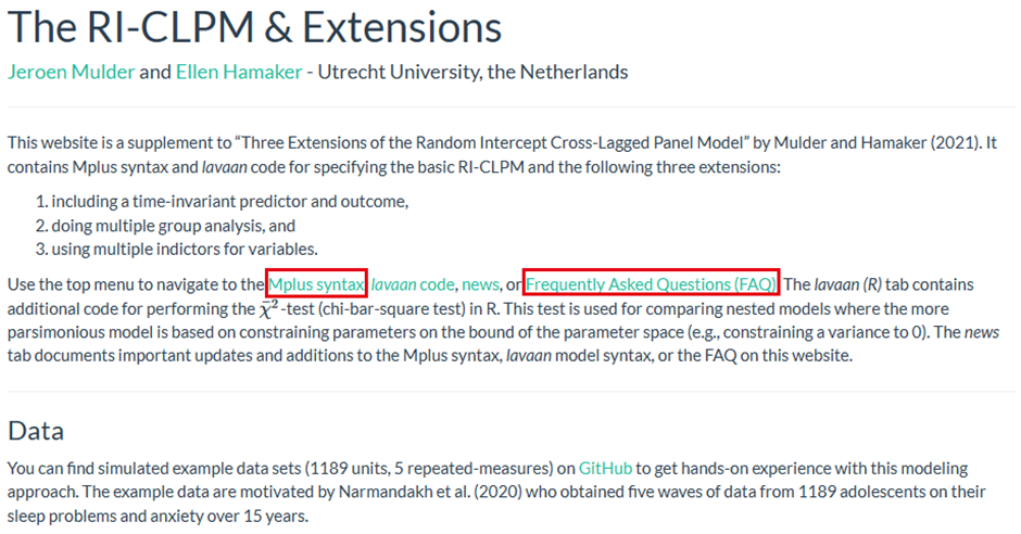 PDF) How to run the RI-CLPM with Mplus