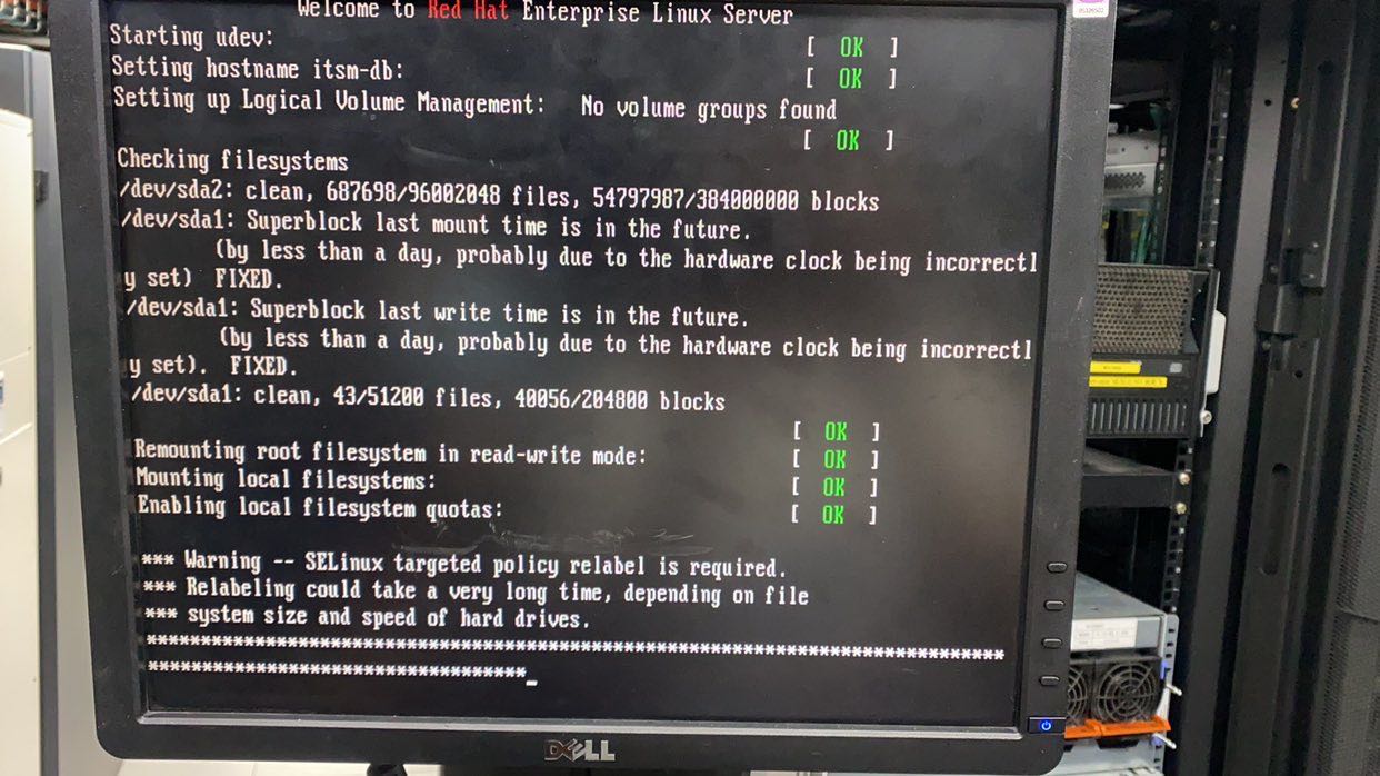linux系统重启操作系统后报错提示An error occurred  during the fi