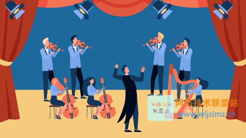 管弦乐队的指挥,将音乐和谐与协调的手势同步。