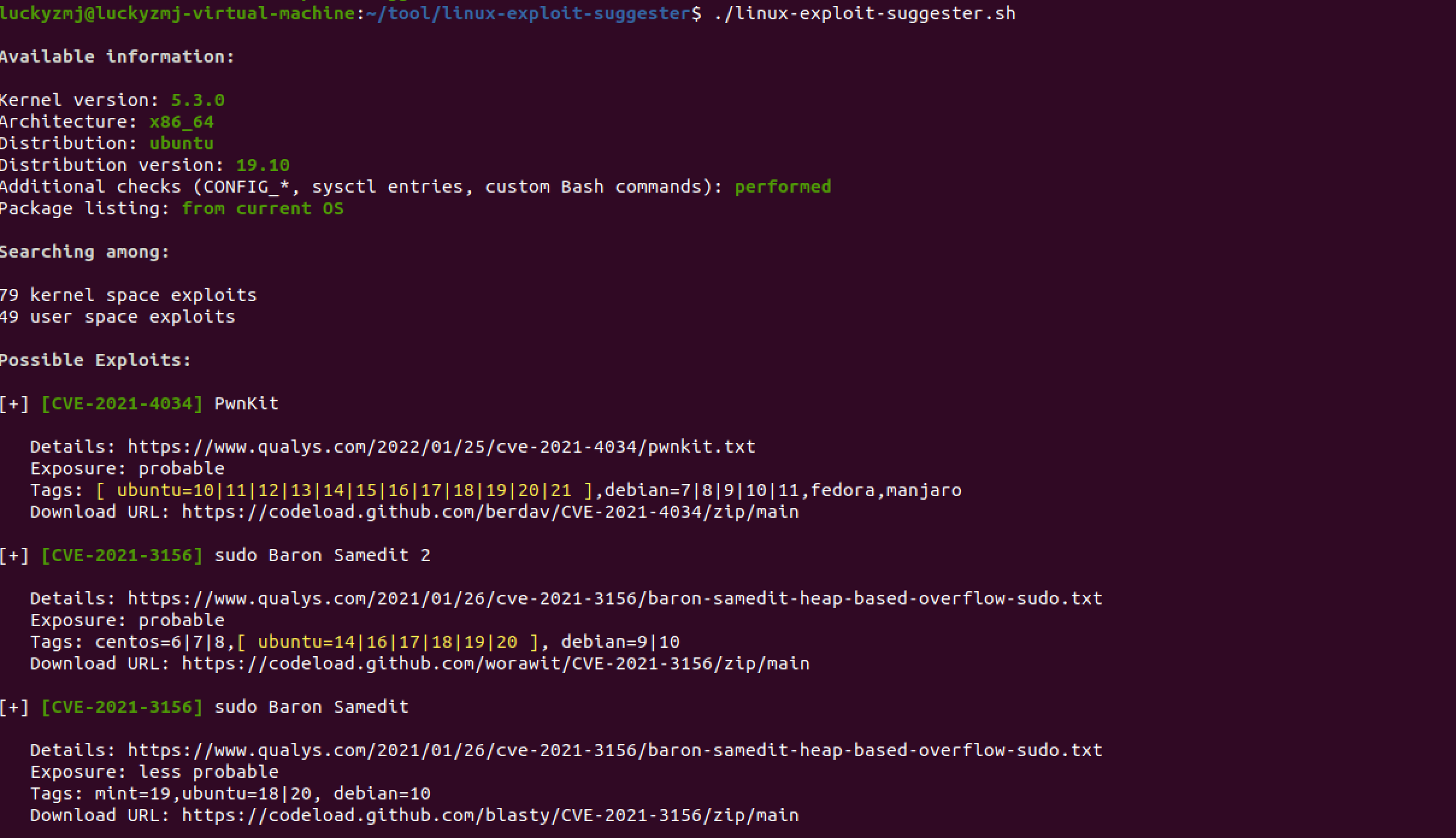 linux提权辅助工具Linux_Exploit_Suggester(三种工具)