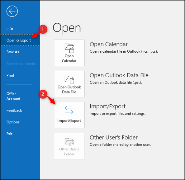 Import a file into Outlook