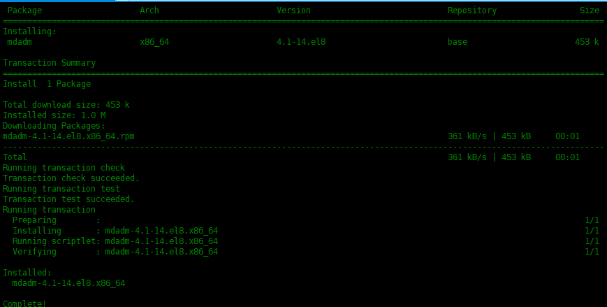 Centos8中配置RAID1磁盘阵列Centos8中配置RAID1磁盘阵列