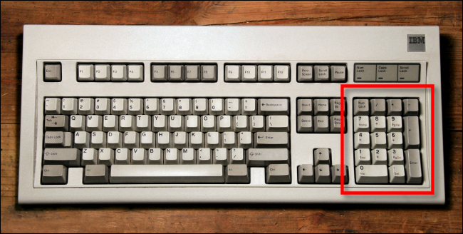 Numeric keypad on an IBM Model M Keyboard