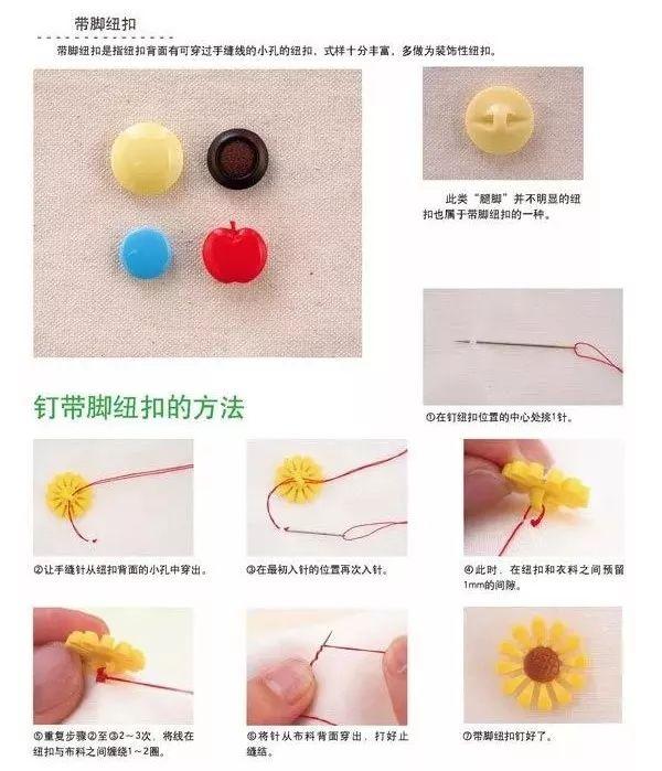 华容道66图解6种纽扣的缝制方法学会了以后衣服扣子掉了自己缝附图解