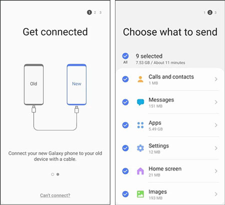 通过智能切换手机将应用程序导入到另一台 Android 设备