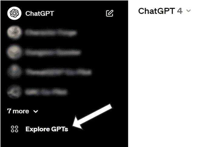 图 10.2 – 在新 ChatGPT 界面中访问 GPT