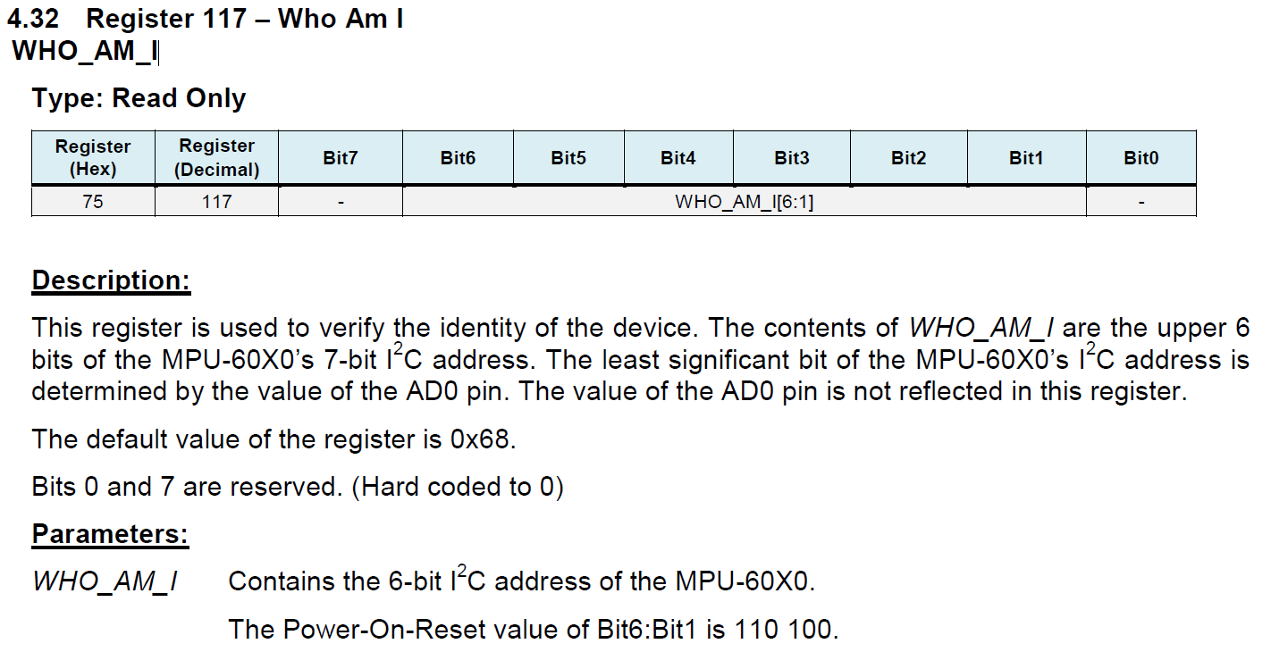 'WHO_AM_I'寄存器