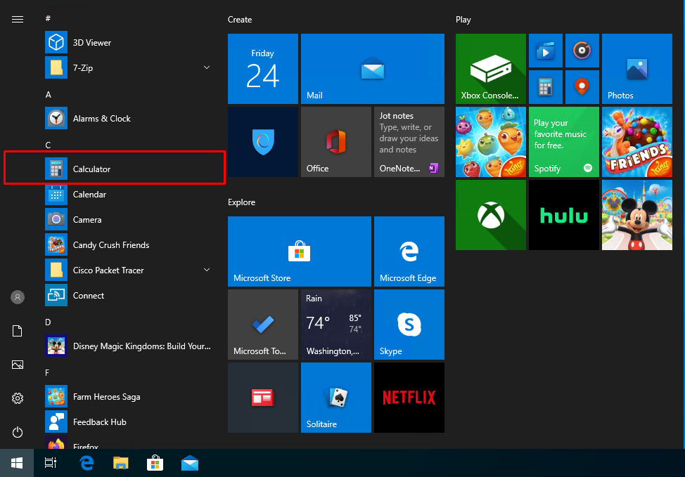 从程序文件中打开计算器(open calculator from program files)