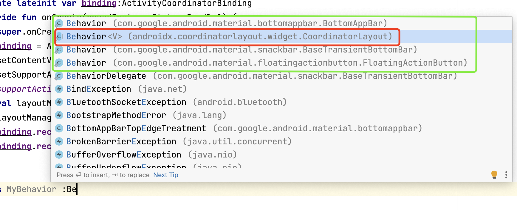 Android CoordinatorLayout