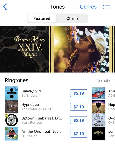 iTunes Store Ringtones