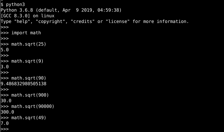 Math Module sqrt() Function