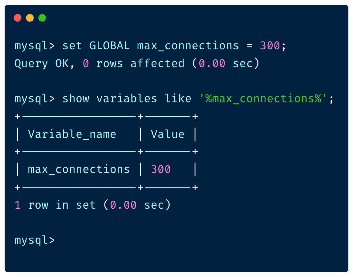 MySQL 配置文件调整最大连接数