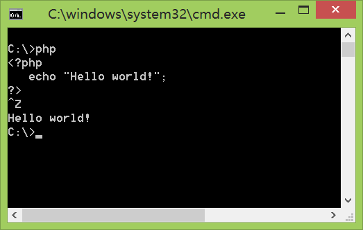 按窗口文件php代码,在Windows命令行窗口中输入并运行PHP代码片段(不需要php文件)的方法...