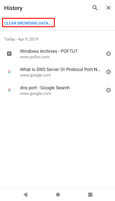 Clear or Delete Android Google Chrome History