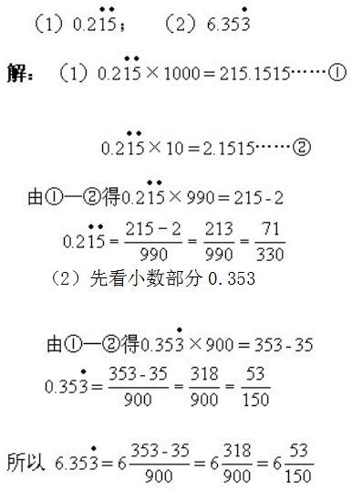 分数化成有限小数的方法 153 各种循环小数化成分数的方法归纳 风龙云虎的博客 程序员宅基地 程序员宅基地