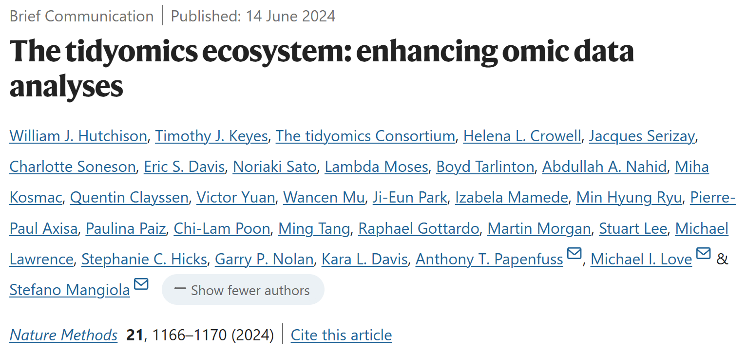 文献阅读：tidyomics 生态系统：增强组学数据分析
