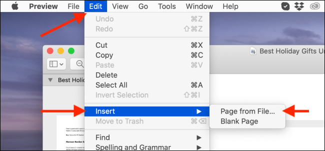 Click on the button to insert a new PDF in the document