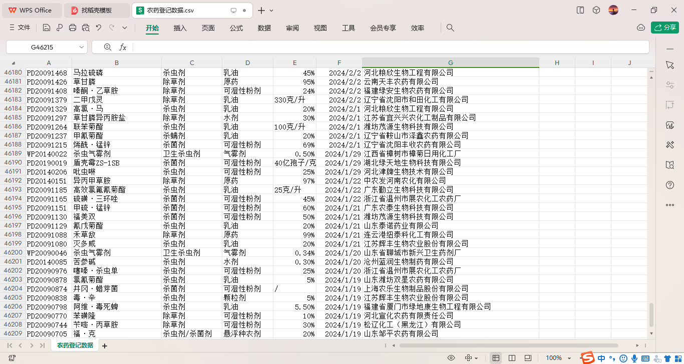 Python爬虫 l 中国农药信息网的农药登记数据