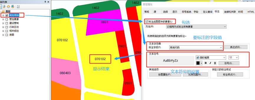 ArcGIS标注的各种用法和示例