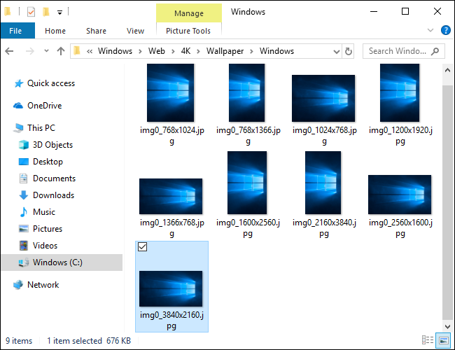 Where Windows 10 stores default wallpapers